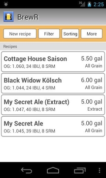 BrewR - Beer Recipe Manager截图