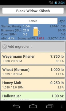 BrewR - Beer Recipe Manager截图