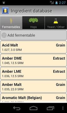 BrewR - Beer Recipe Manager截图