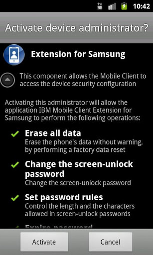 IBM Mobile Client for Samsung截图3