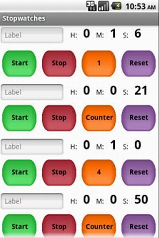 Multiple Stopwatches截图1