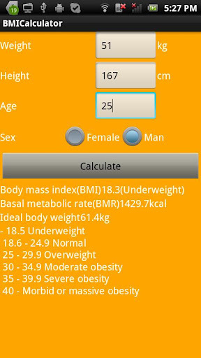 BMI_BMR计算器截图4