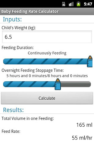 Baby Feeding Rate Calculator截图2