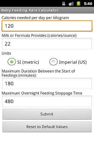 Baby Feeding Rate Calculator截图4