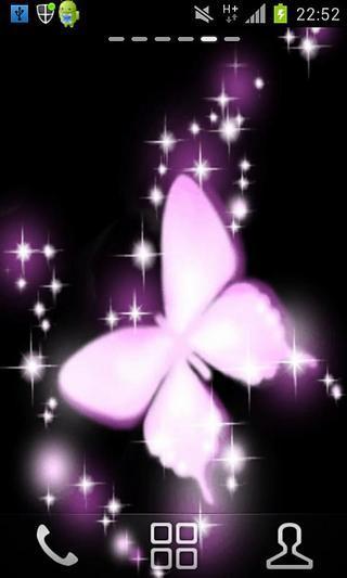 Glitter Pink Butterfly Wallpap截图2