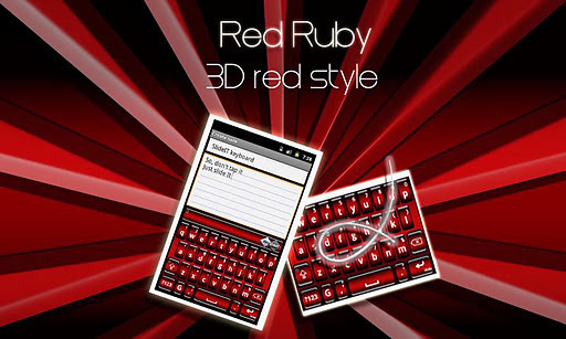 SlideIT Keyboard Red Ruby Skin截图1
