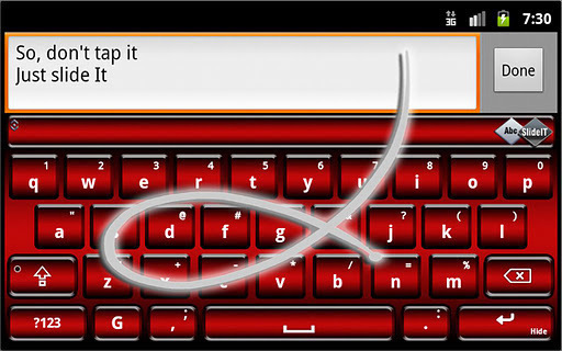 SlideIT Keyboard Red Ruby Skin截图2