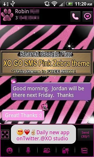 PINK ZEBRA THEME FOR LAUNCHER截图4