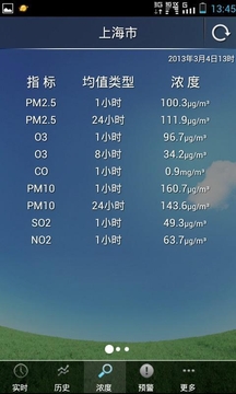 上海空气质量截图