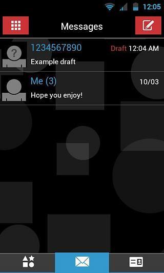 GO SMS THEME - Red Blue Shapes截图2