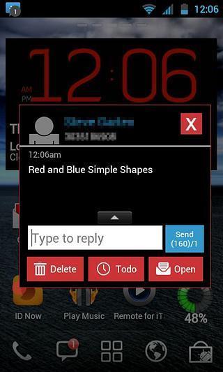 GO SMS THEME - Red Blue Shapes截图3