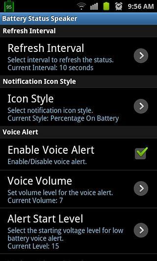 Battery Status Speaker截图5