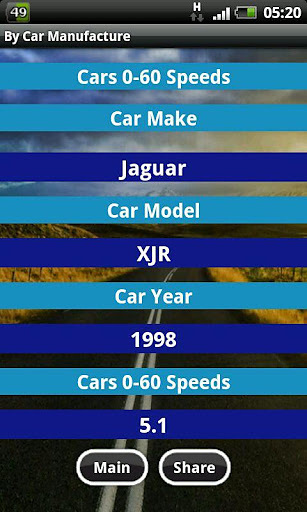 Cars 0-60 Speeds DB截图2