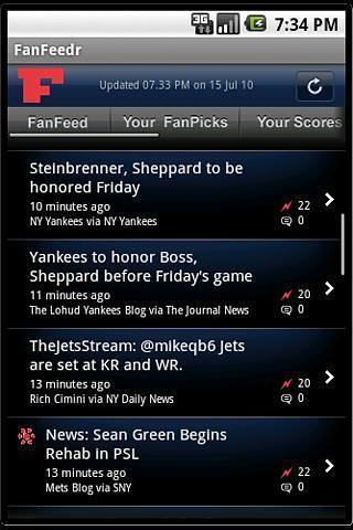 FanFeedr: Personal sports news截图2