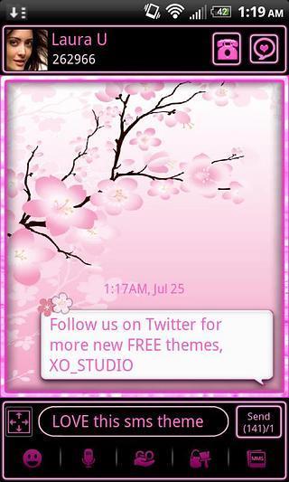 GO SMS THEME Cherry Blossom截图2