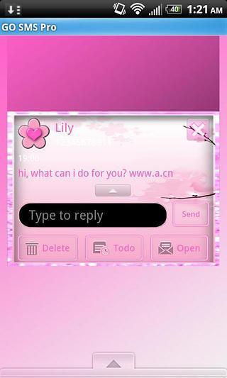 GO SMS THEME Cherry Blossom截图5