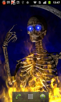 恐怖骷髅动态壁纸 Hellfire Skeleton截图