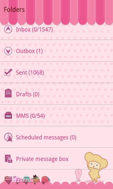 GO SMS Pro Pink Sweet theme截图1