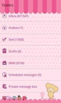 GO SMS Pro Pink Sweet theme截图