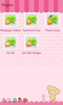 GO SMS Pro Pink Sweet theme截图