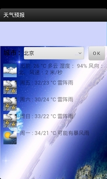 天气预报截图