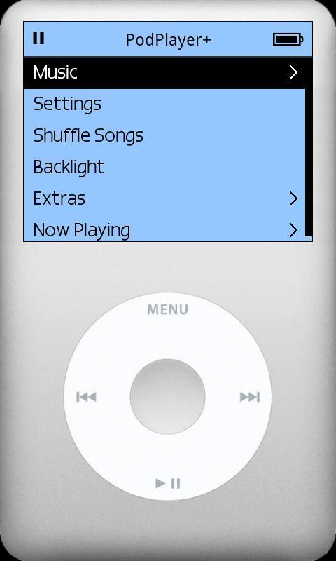 仿iPod音乐播放器截图