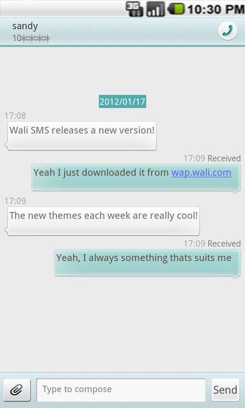 Wali SMS Theme: Grey截图1