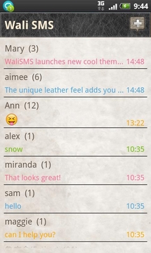 Wali SMS Theme:Leather Feel截图