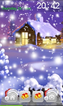 圣诞节飘落的雪花-魔力锁屏主题截图
