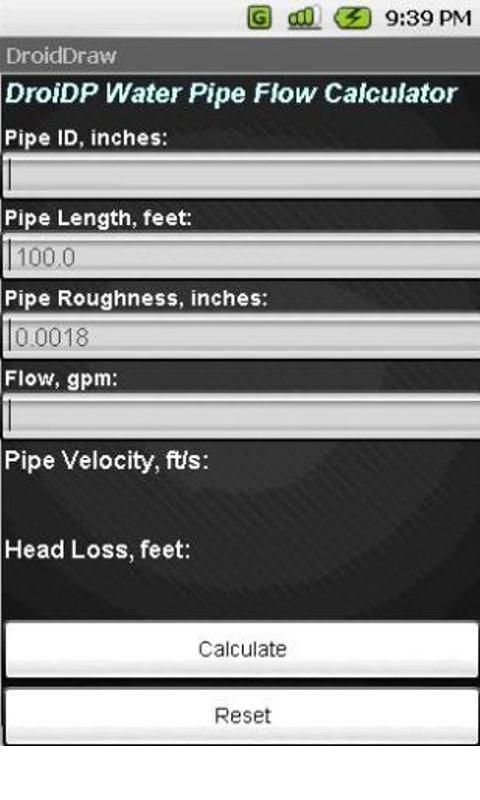 水管流计算器 DroiDP截图1