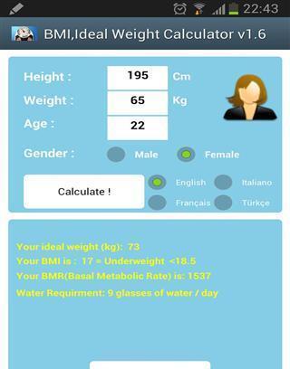 BMI, Ideal Weight Calculator截图2