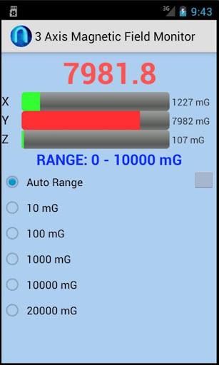 3 Axis Magnetic Field Monitor截图2