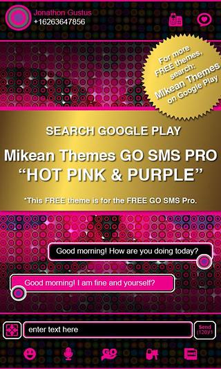 Pink Zebra Theme 4 GO SMS PRO截图1