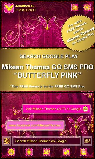 Pink Zebra Theme 4 GO SMS PRO截图3