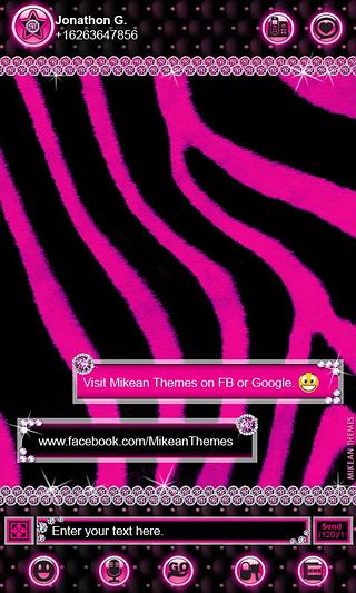 Pink Zebra Theme 4 GO SMS PRO截图4