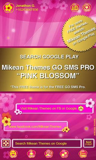 Pink Zebra Theme 4 GO SMS PRO截图8