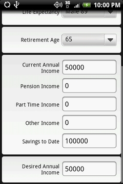 退休金计算器截图