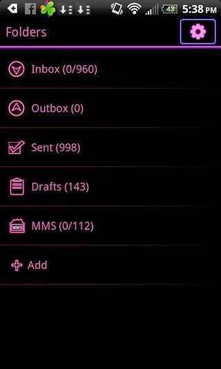 GO SMS Theme Pink Neon Hearts截图1