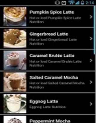 Starbucks Nutrition Guide截图3