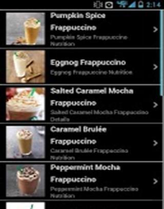 Starbucks Nutrition Guide截图4