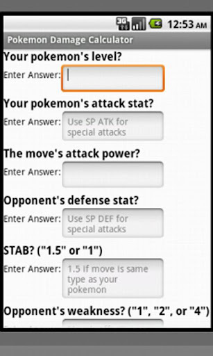 Pokemon Damage Calculator截图1