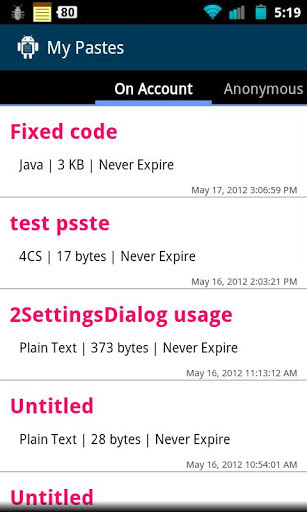 DroidPaste for Pastebin截图2