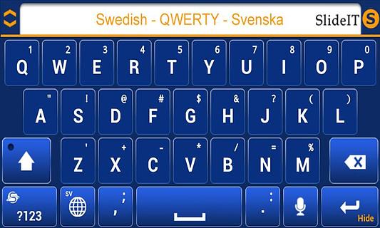 SlideIT Swedish [QWERTY] - Svenska Pack截图1