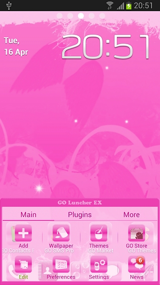 GO Launcher Pink iPhone Theme截图1