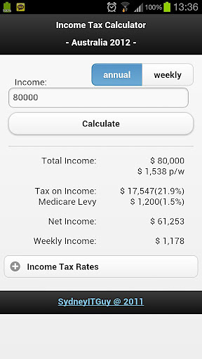 Income Tax Calculator 2012截图1