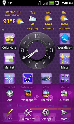 LC Purple Go Launcher Theme EX截图2