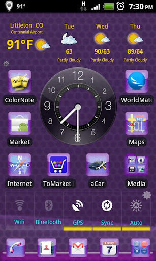 LC Purple Go Launcher Theme EX截图3