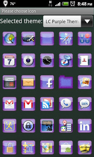 LC Purple Go Launcher Theme EX截图5