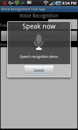 Voice Recognition Test App截图2