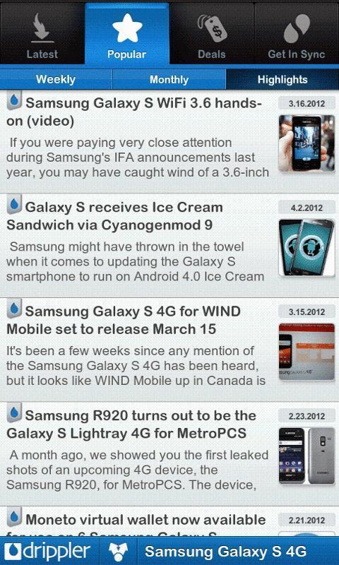 Drippler Samsung Galaxy S 4G截图4